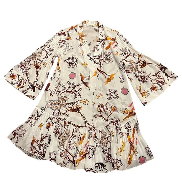 DOROTHEE SCHUMACHER Tree of Life Silk Mini  Dress, S - Picture 10 of 13